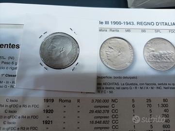 moneta C.50 leoni regno 1919