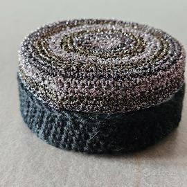 scatolina in cotone e filato metallizzato nero