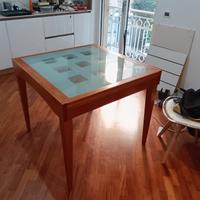 Tavolo Calligaris quadrato legno e vetro