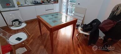 Tavolo Calligaris quadrato legno e vetro