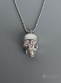 Ra-Re Collana con pendente Teschio in metallo