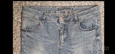 Jeans Skinny Farfallina Gold con Strass - Tg. 50