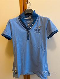 Polo azzurra, donna