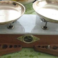 Bilancia  Meccanica  2 Piatti Tondi Ottone