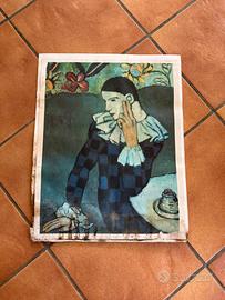 PABLO PICASSO STAMPA ARLECCHINO PENSOSO