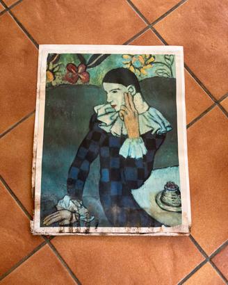 PABLO PICASSO STAMPA ARLECCHINO PENSOSO