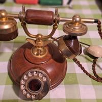 Telefono Fisso Modello inglese base in legno, Vint