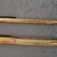 Set penna stilografica + matita ZENITH vintage oro
