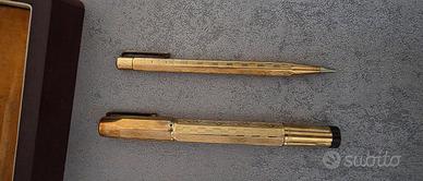 Set penna stilografica + matita ZENITH vintage oro