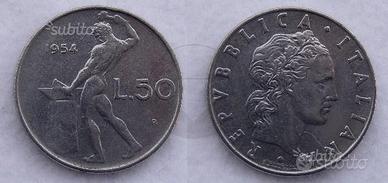 ITALIA 1954-1959 Monete 50 Lire