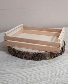 Cassetta contenitore scatola di legno naturale 