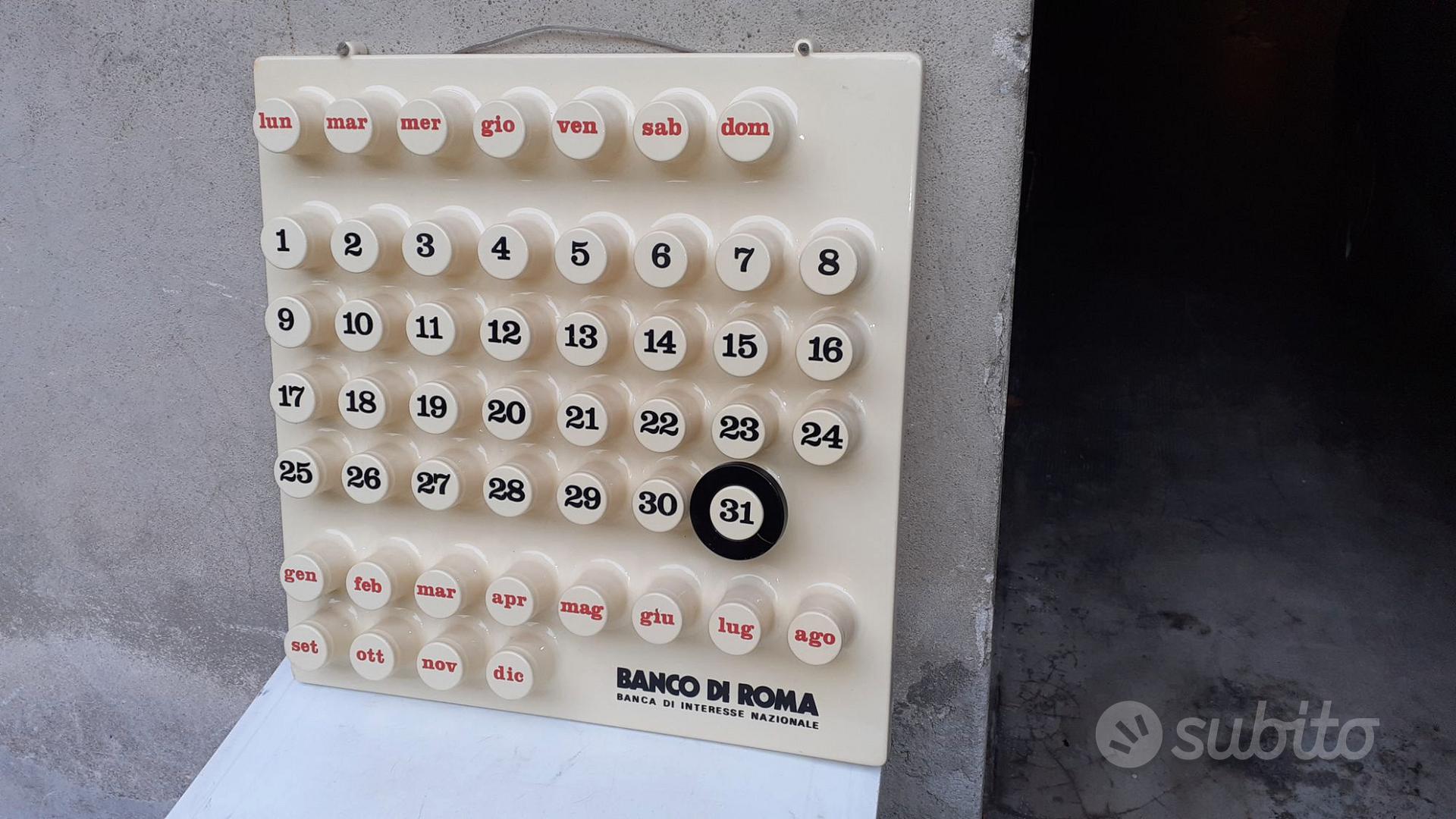 TECHNOSTYL ANNI 70 CALENDARIO PERPETUO DA TAVOLO CON PORTA RUBRICA  TELEFONICA