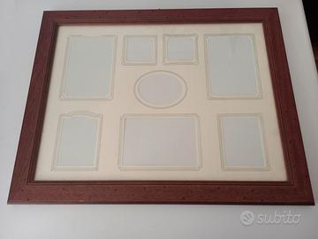 Quadro con cornice in legno porta fotografie