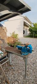 morsa professionale con banchetto e base girevole 