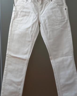 Jeans donna bianchi vita bassa