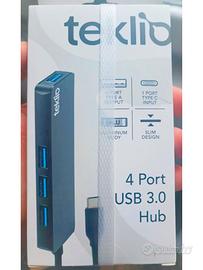 Teklio HUB 4 PORT USB 3.0 ⚡ USB Type A USB-C ⚡