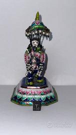 statua con perline e smalti policromi e argento