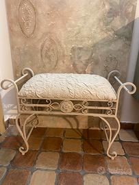 Panca shabby in ferro battuto
