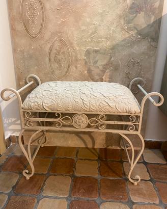 Panca shabby in ferro battuto
