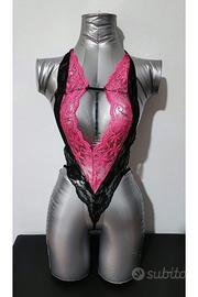 Body intimo NUOVO tg. S donna ragazza fucsia nero 