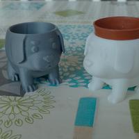 2 Cagnolini Vasetti decorativi stampa 3D