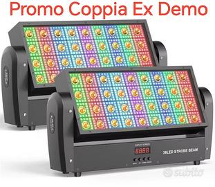 Coppia Strobo Beam Testa Mobile Led RGBW Ex Demo 