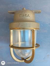 Lampada applique ottone navale industriale