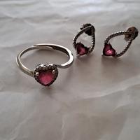 Corredo anello e orecchini in argento 