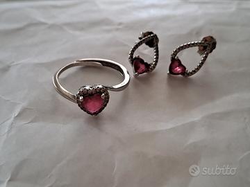 Corredo anello e orecchini in argento 