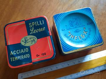 Scatole in latta vintage spilli Inflex e spilli
