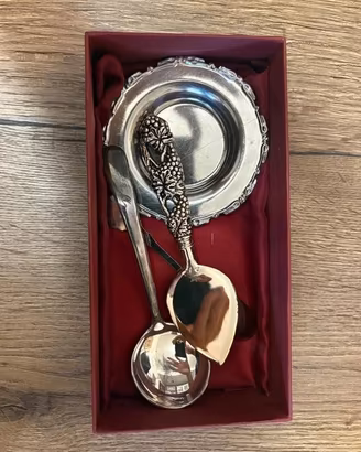 Set 4 pezzi vintage da servizio in cofanetto