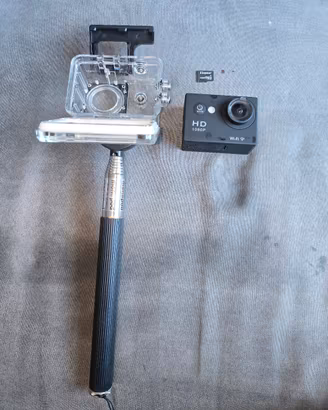 Action cam HD 1080p Wi-Fi MicroSD accessori