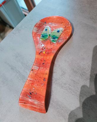 Poggiamestolo decorato arancione 