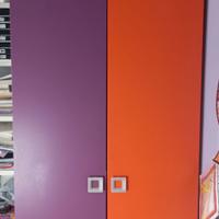 Letto singolo con armadio due ante e cassettiera