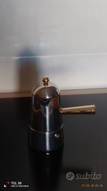 Caffettiera Carmencita acciaio e oro