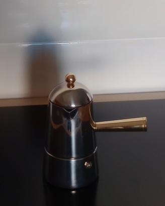 Caffettiera Carmencita acciaio e oro