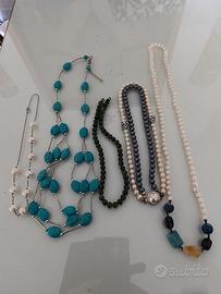 Lotto stock bigiotteria collane, orecchini, anello