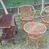 Set arredo giardino in vimini