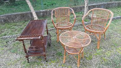 Set arredo giardino in vimini