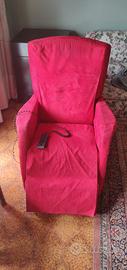 poltrona relax elettrica alza persona rossa