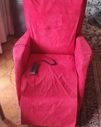 poltrona relax elettrica alza persona rossa