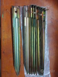 10 Picchetti per tenda da campeggio a V. Lung cm24