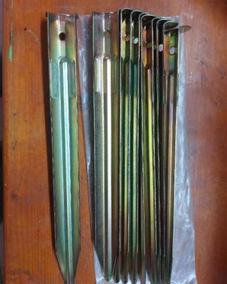 10 Picchetti per tenda da campeggio a V. Lung cm24