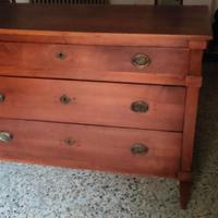 Cassettone antico comò Impero a 3 cassetti in noce