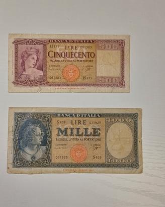 500 e 1000 Lire Italia (Medusa) 