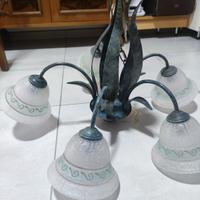 lampadario a soffitto in ferro battuto 