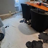 Tappeto vera pelle di mucca bianco e nero 