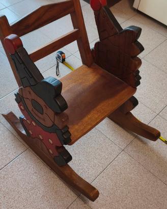 sedia a dondolo bambino in legno 