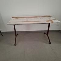 Scrivania/tavolo vetro e ferro