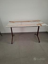 Scrivania/tavolo vetro e ferro